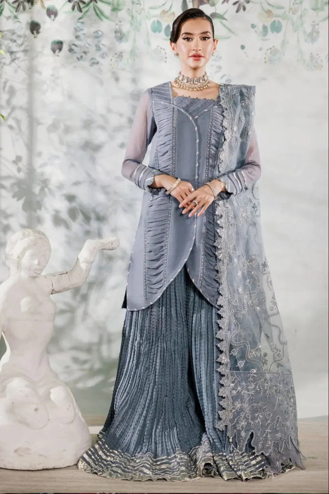 Alizeh | Ready to wear | Grey Dress 3 piece - RTW1019 - Aqsa Fabrics