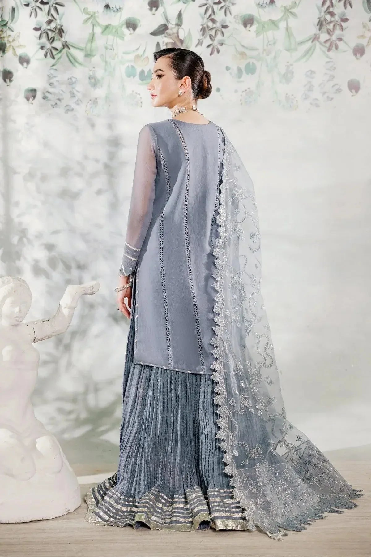 Alizeh | Ready to wear | Grey Dress 3 piece - RTW1019 - Aqsa Fabrics