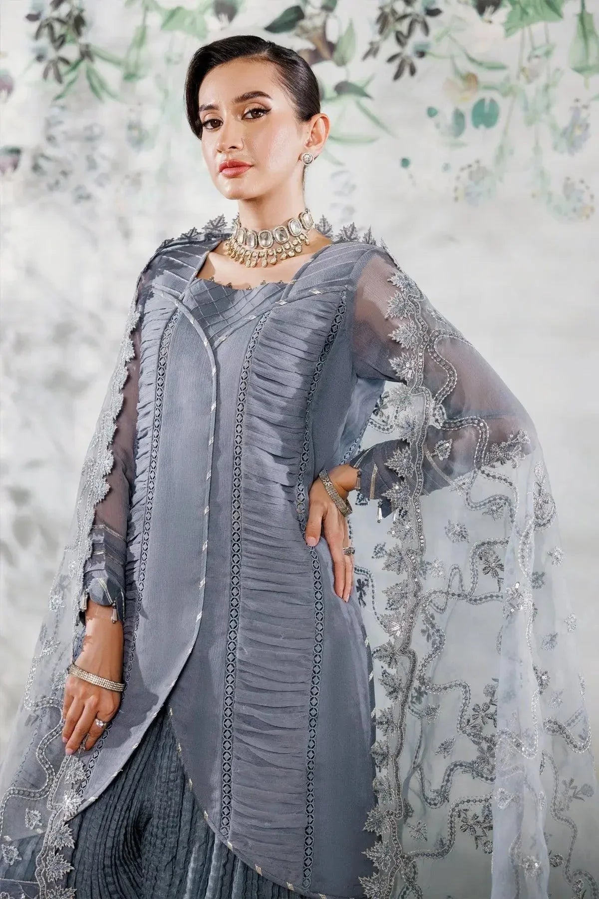 Alizeh | Ready to wear | Grey Dress 3 piece - RTW1019 - Aqsa Fabrics