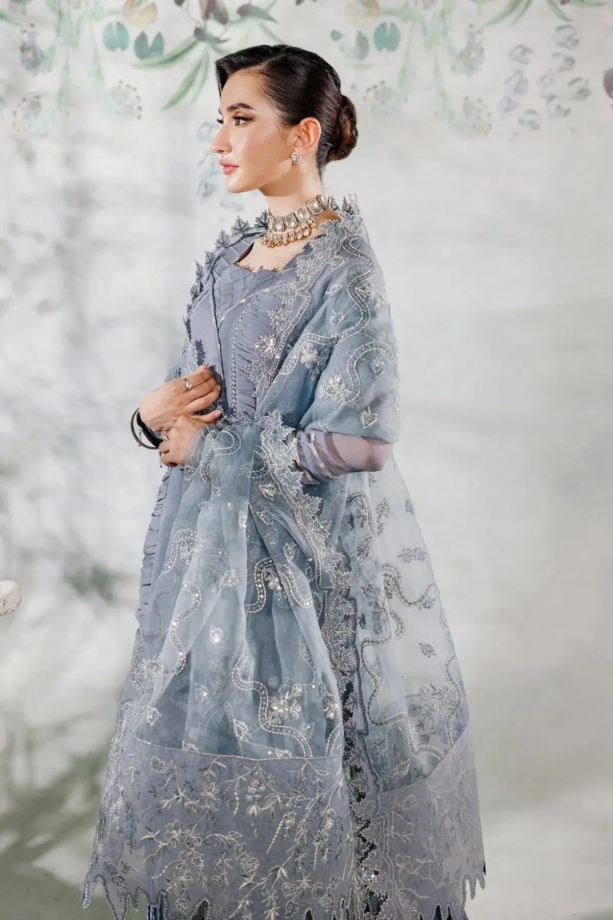 Alizeh | Ready to wear | Grey Dress 3 piece - RTW1019 - Aqsa Fabrics