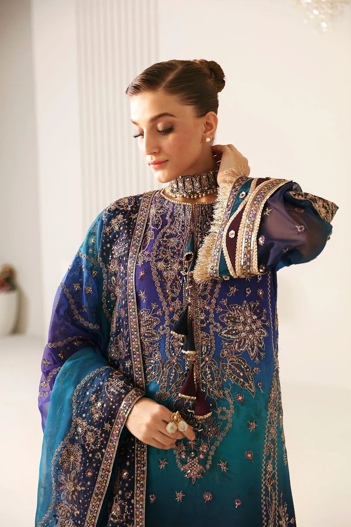 Alizeh | La Ruha Wedding Formals | AF-CH-2182-Oasis - Aqsa Fabrics