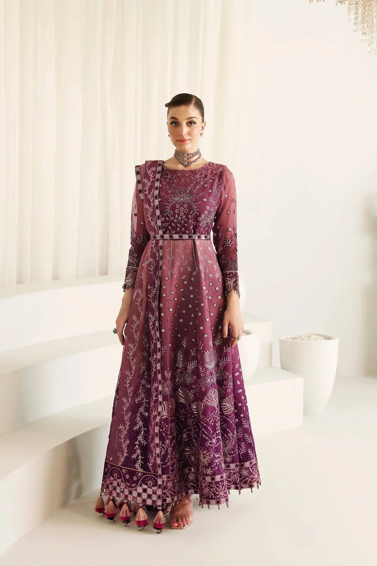 Alizeh | La Ruha Wedding Formals | AF-CH-2178-Opal - Aqsa Fabrics