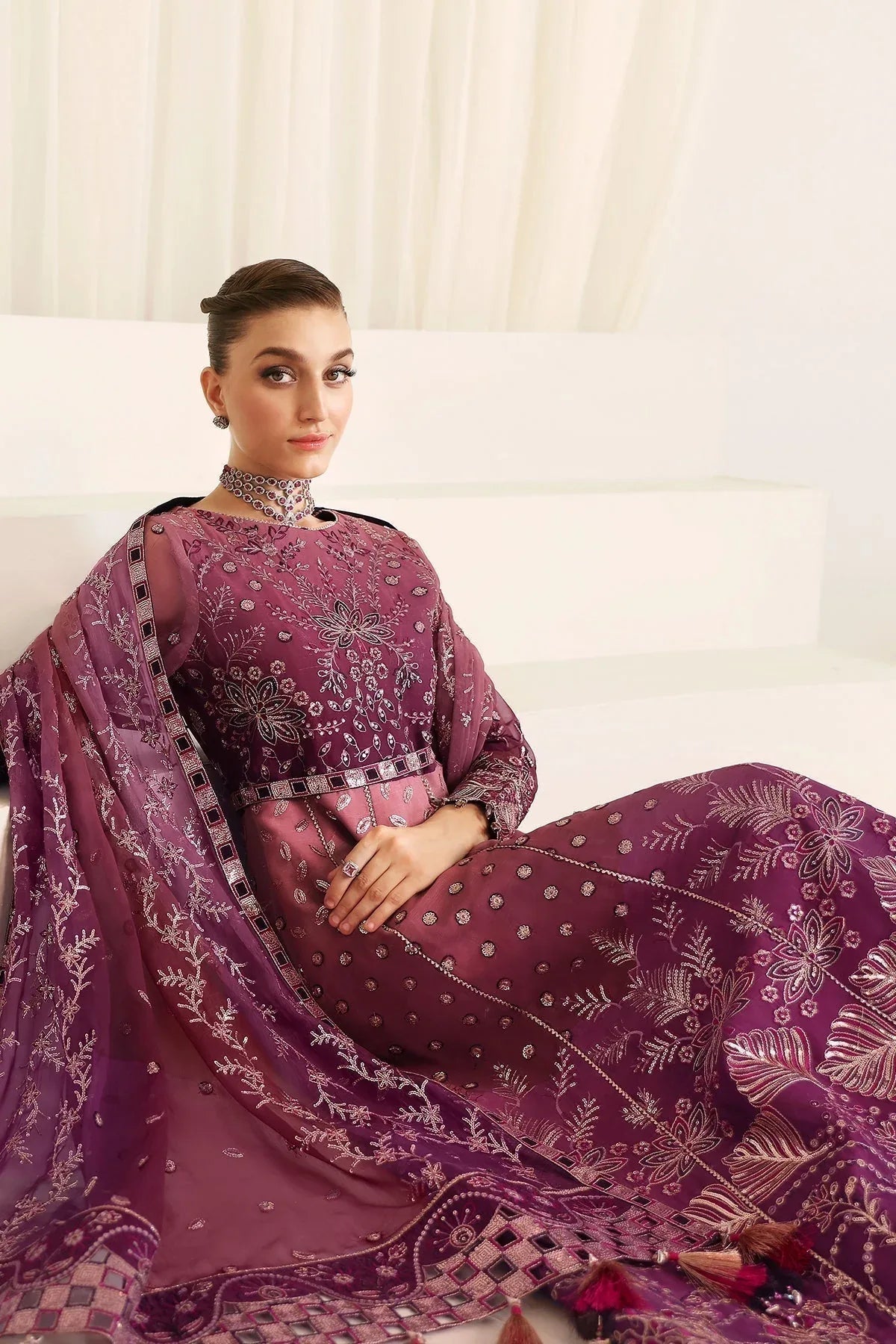 Alizeh | La Ruha Wedding Formals | AF-CH-2178-Opal - Aqsa Fabrics