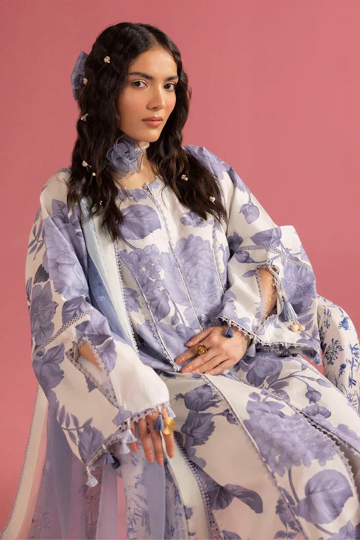 Alizeh | Sheen Lawn Prints 24 | Pearl Mist - Aqsa Fabrics