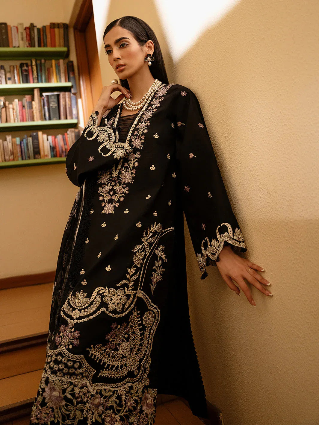 Izel | Dastak Luxury Lawn | QALAH - Aqsa Fabrics