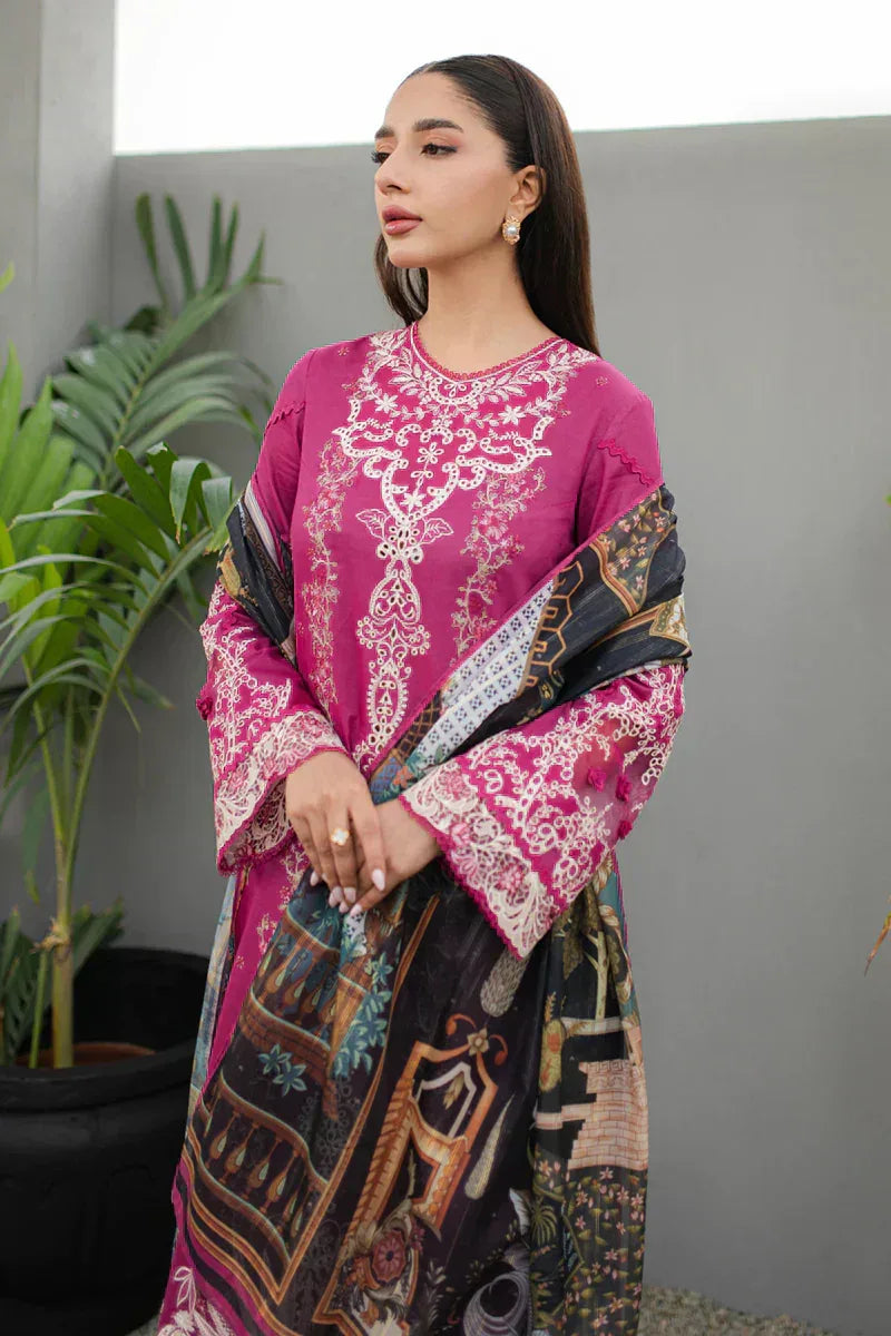 Qalamkar | Q Line Lawn Collection | JK-16 SERAPHINA - Aqsa Fabrics