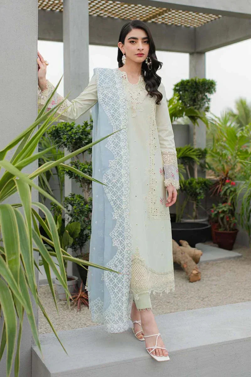 Qalamkar | Q Line Lawn Collection | JK-04 ASTER - Aqsa Fabrics