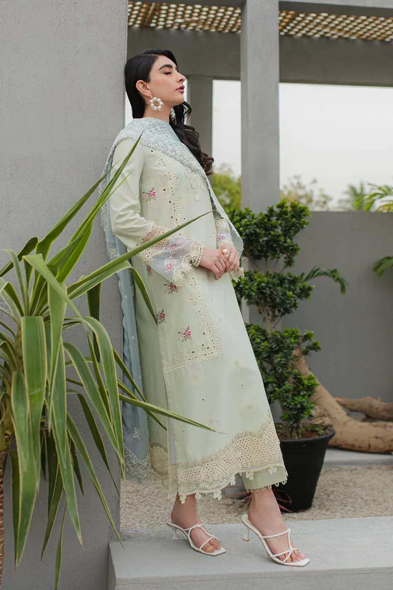 Qalamkar | Q Line Lawn Collection | JK-04 ASTER - Aqsa Fabrics