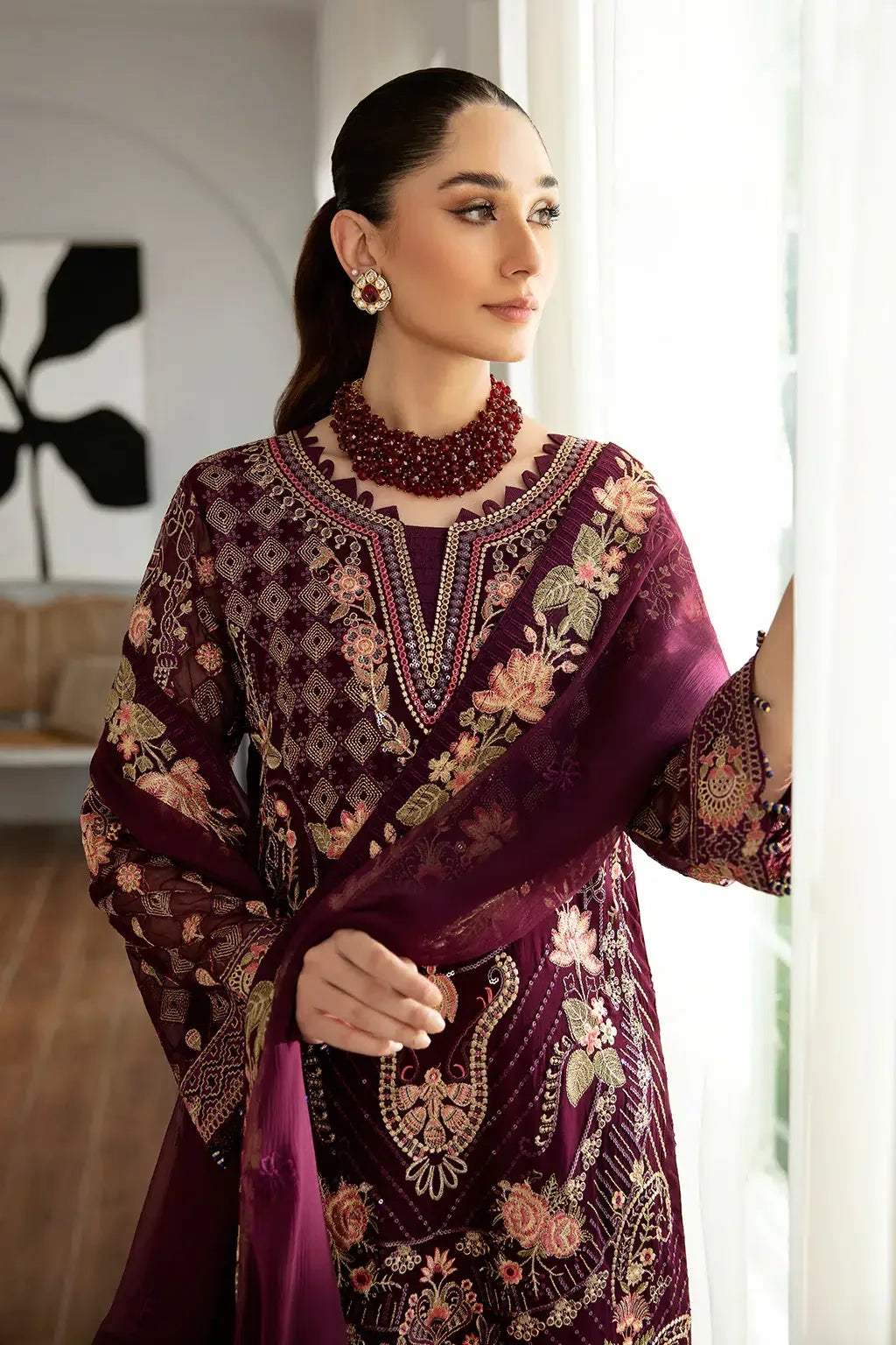 Ramsha | Rangoon Chiffon Collection | D-1104 - Aqsa Fabrics