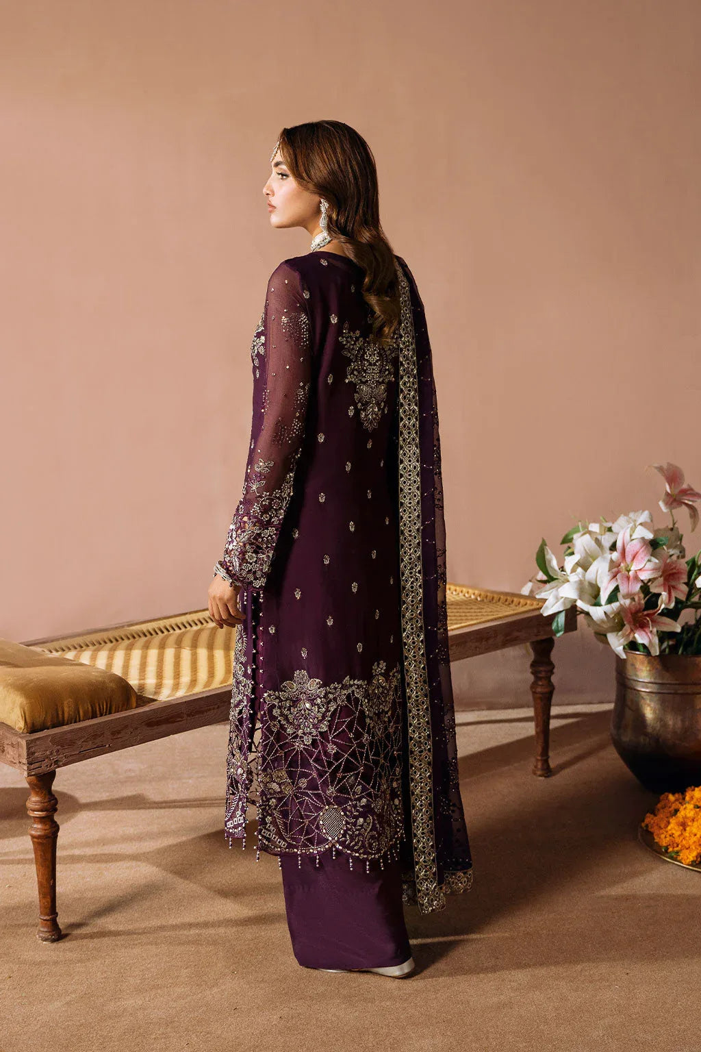 Ramsha | Dastak Luxury Chiffon Collection | Q-208 - Aqsa Fabrics
