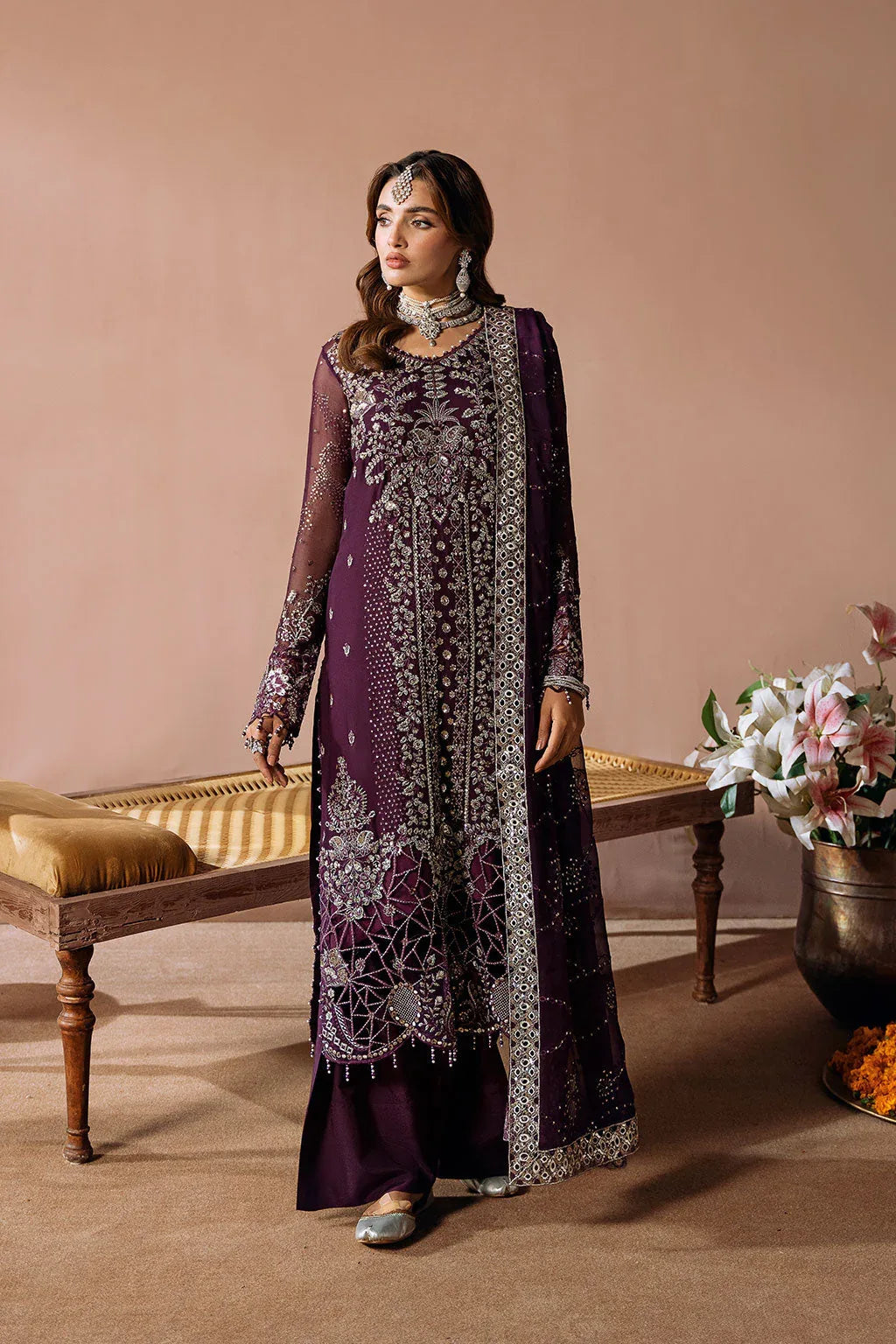Ramsha | Dastak Luxury Chiffon Collection | Q-208 - Aqsa Fabrics