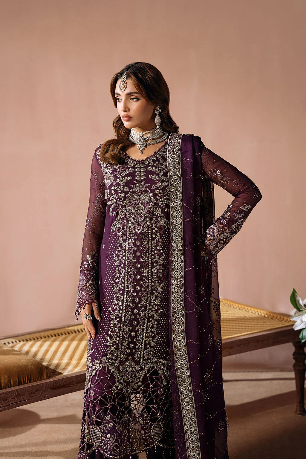Ramsha | Dastak Luxury Chiffon Collection | Q-208 - Aqsa Fabrics