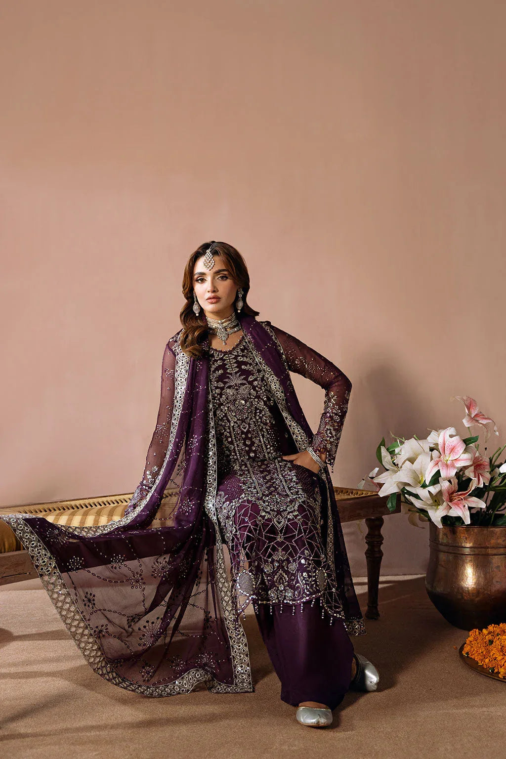 Ramsha | Dastak Luxury Chiffon Collection | Q-208 - Aqsa Fabrics