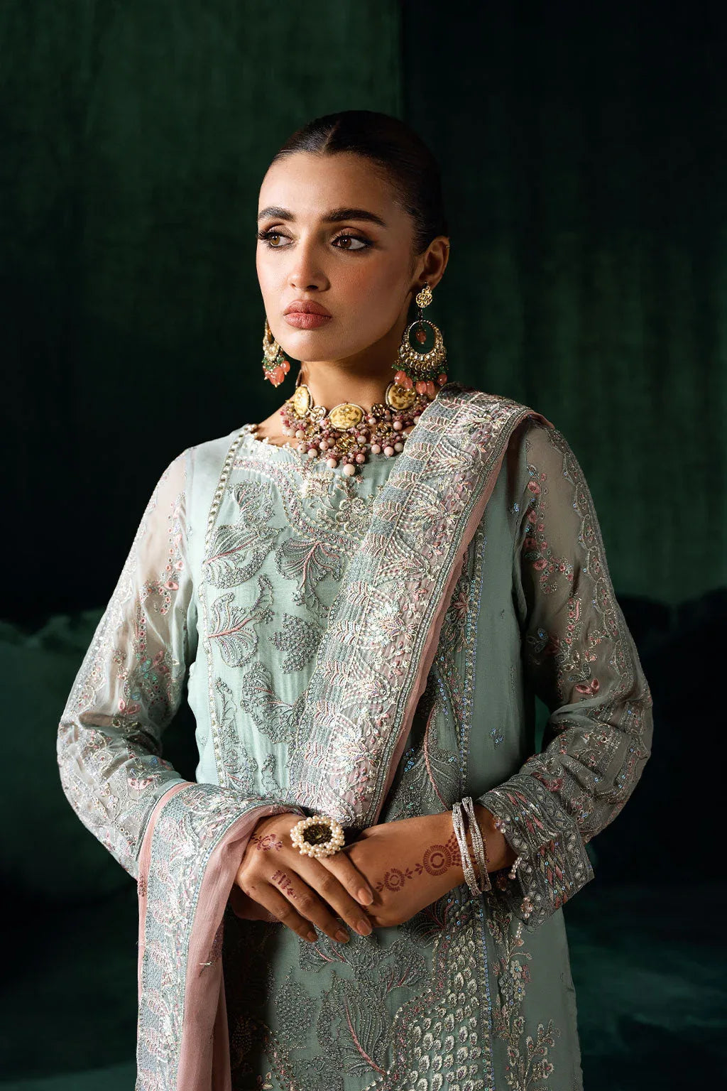 Ramsha | Dastak Luxury Chiffon Collection | Q-206 - Aqsa Fabrics