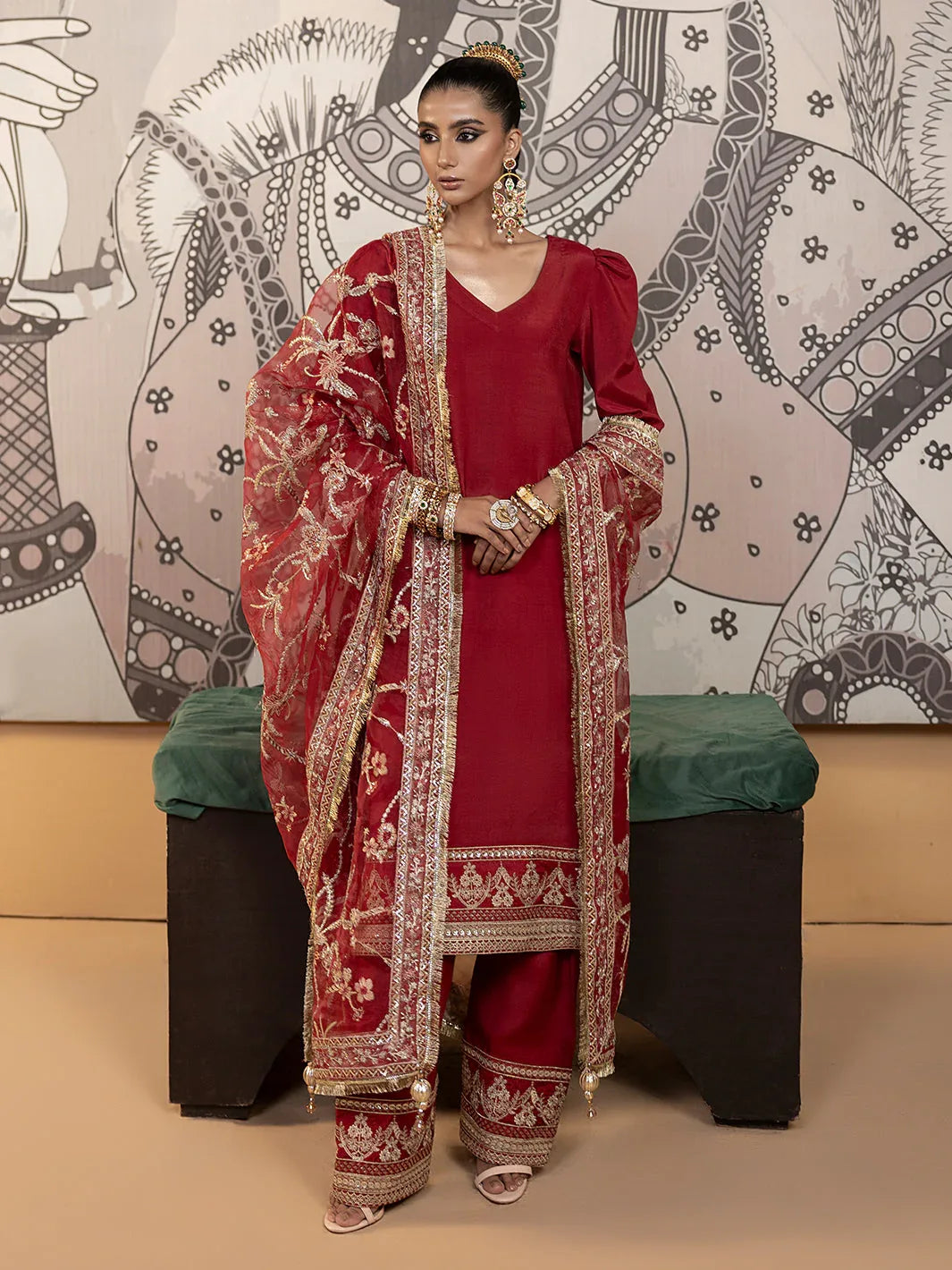 Hem Stitch | Raw Silk Edit 25 | Rose - Aqsa Fabrics