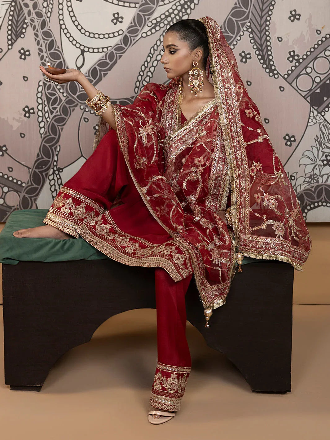 Hem Stitch | Raw Silk Edit 25 | Rose - Aqsa Fabrics