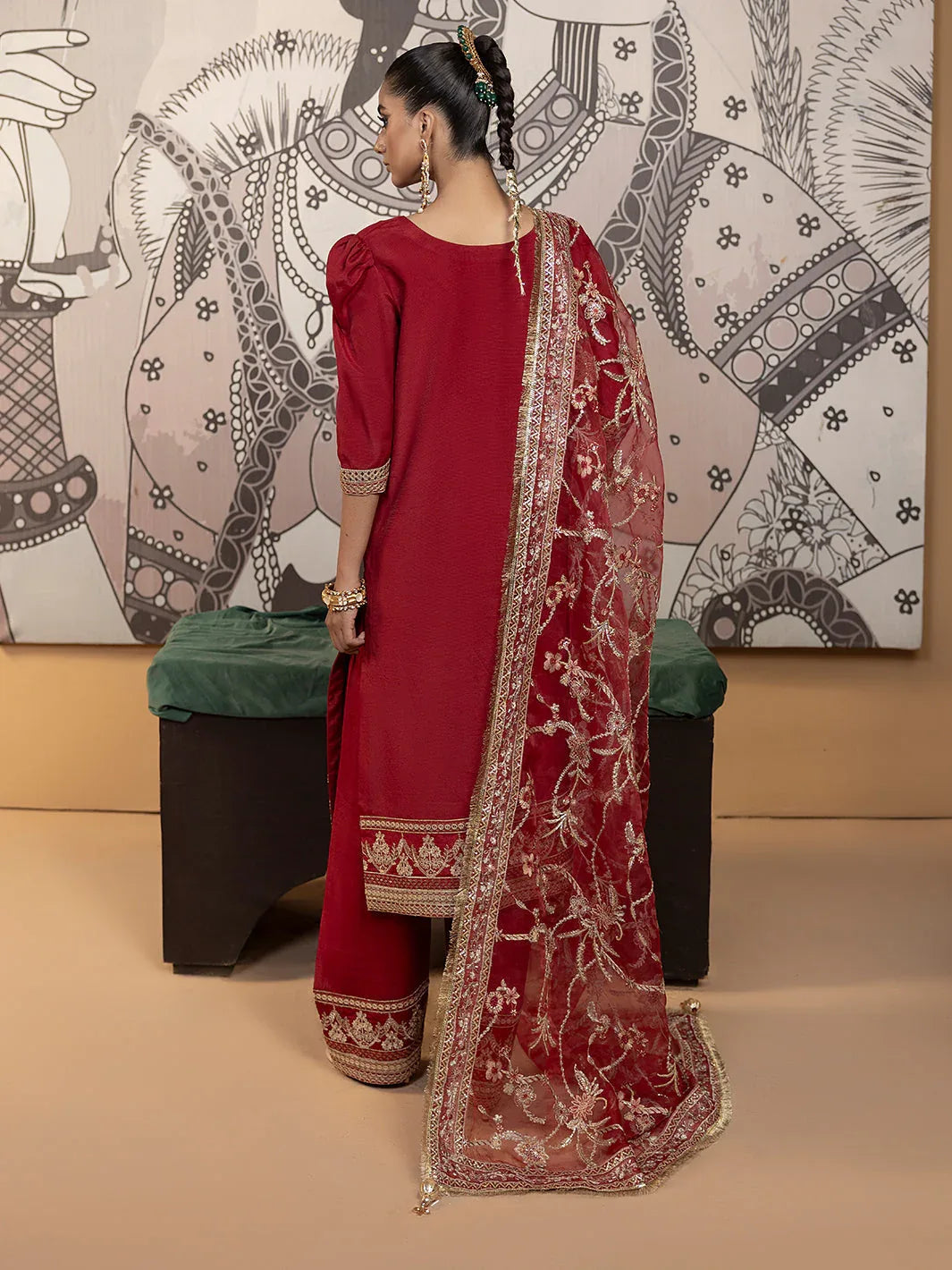 Hem Stitch | Raw Silk Edit 25 | Rose - Aqsa Fabrics