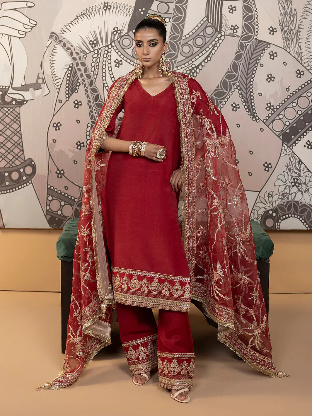 Hem Stitch | Raw Silk Edit 25 | Rose - Aqsa Fabrics