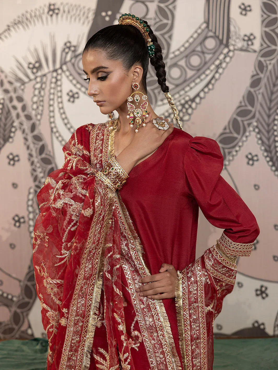 Hem Stitch | Raw Silk Edit 25 | Rose - Aqsa Fabrics