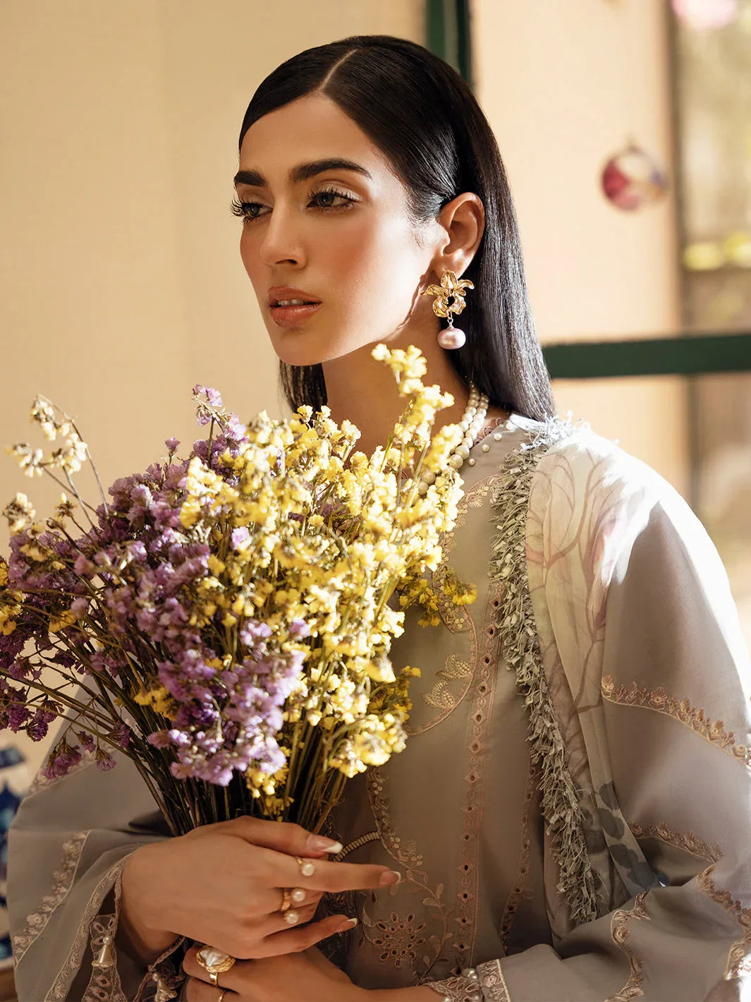 Izel | Dastak Luxury Lawn | SAAYE - Aqsa Fabrics