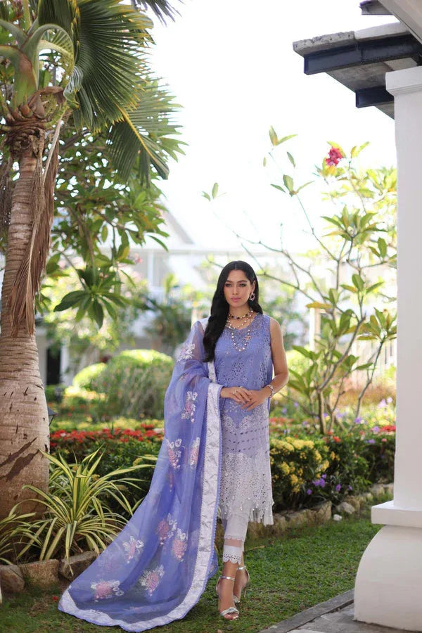 Noor by Saadia Asad | Luxury Chikankari Lawn24 | D9-B Purple - Aqsa Fabrics