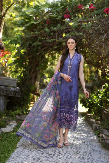 Noor by Saadia Asad | Luxury Chikankari Lawn24 | D8-A Purple - Aqsa Fabrics