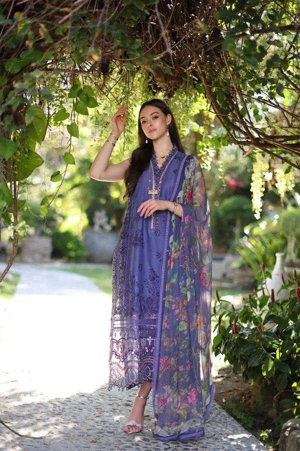 Noor by Saadia Asad | Luxury Chikankari Lawn24 | D8-A Purple - Aqsa Fabrics