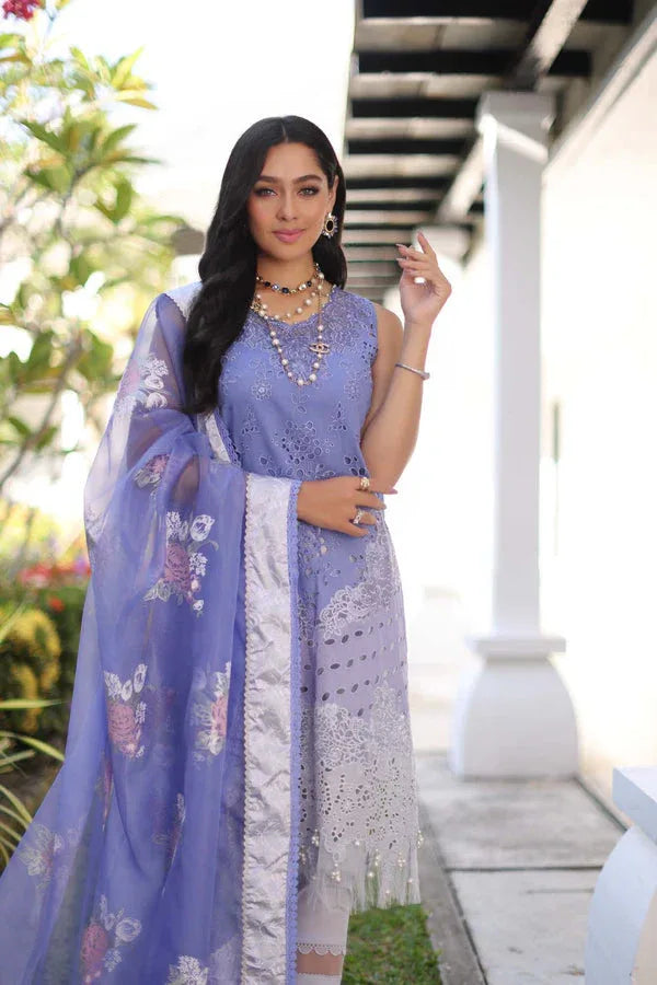 Noor by Saadia Asad | Luxury Chikankari Lawn24 | D9-B Purple - Aqsa Fabrics