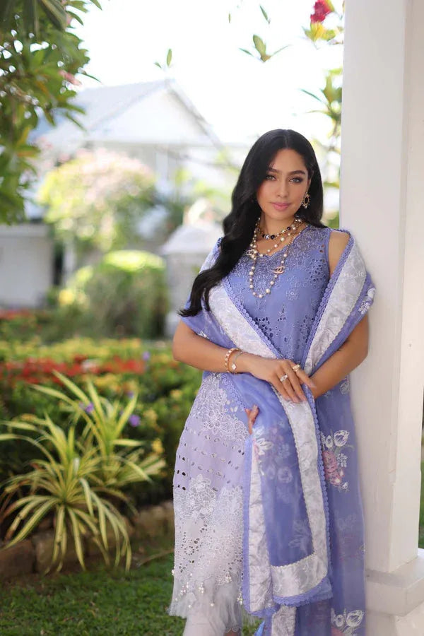 Noor by Saadia Asad | Luxury Chikankari Lawn24 | D9-B Purple - Aqsa Fabrics
