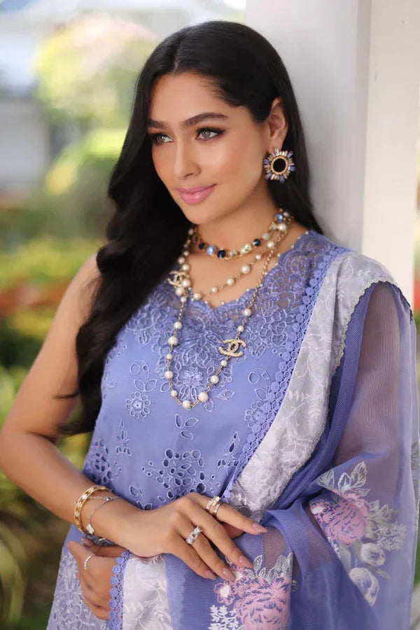 Noor by Saadia Asad | Luxury Chikankari Lawn24 | D9-B Purple - Aqsa Fabrics