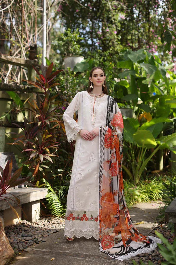 Noor by Saadia Asad | Luxury Chikankari Lawn24 | D6-B White Laser - Aqsa Fabrics