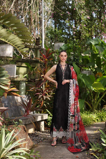 Noor by Saadia Asad | Luxury Chikankari Lawn24 | D6-A Black Laser - Aqsa Fabrics
