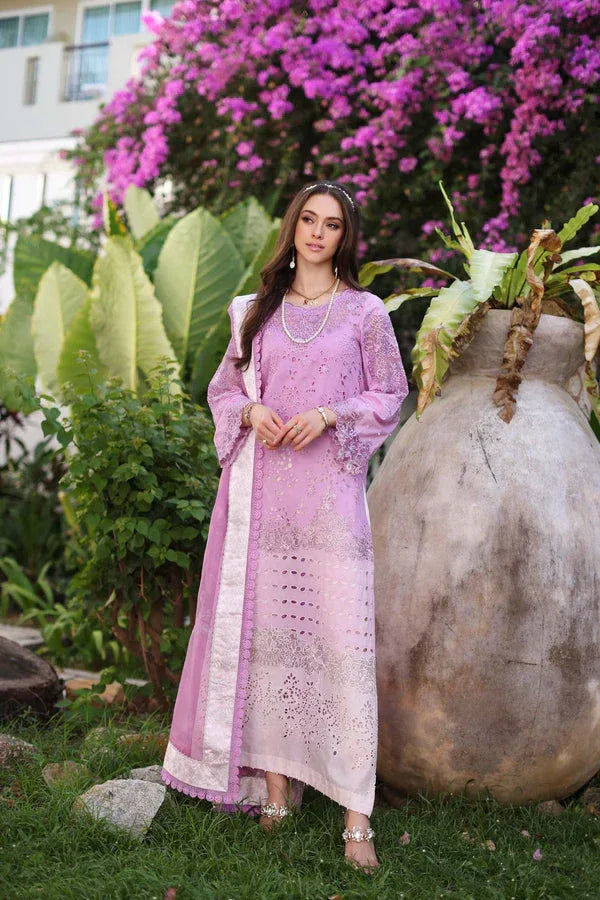 Noor by Saadia Asad | Luxury Chikankari Lawn24 | D9-A Pink - Aqsa Fabrics