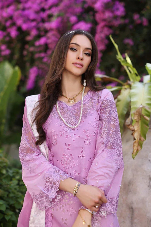 Noor by Saadia Asad | Luxury Chikankari Lawn24 | D9-A Pink - Aqsa Fabrics