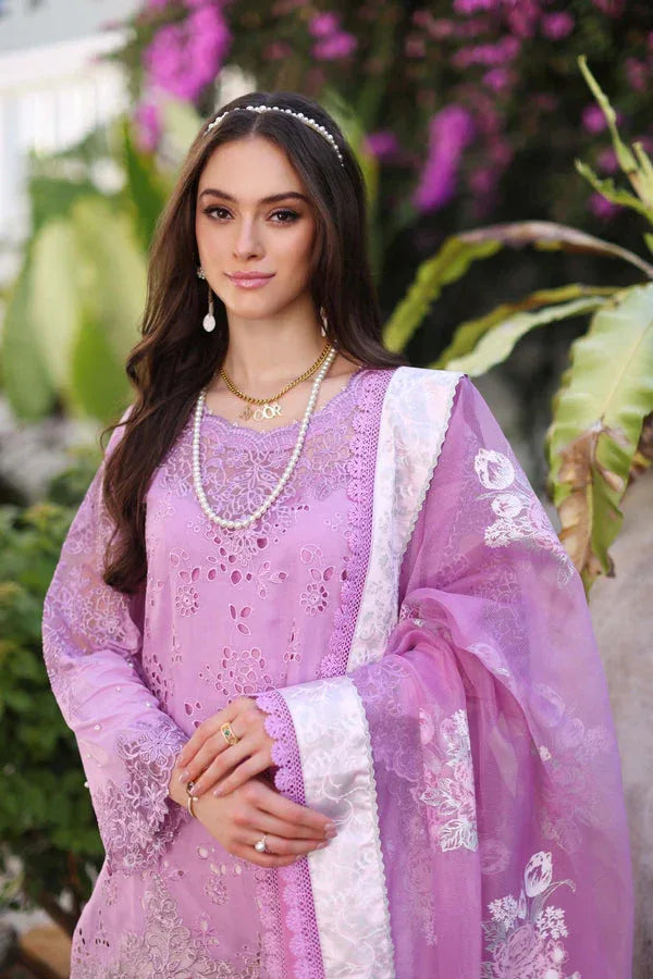 Noor by Saadia Asad | Luxury Chikankari Lawn24 | D9-A Pink - Aqsa Fabrics