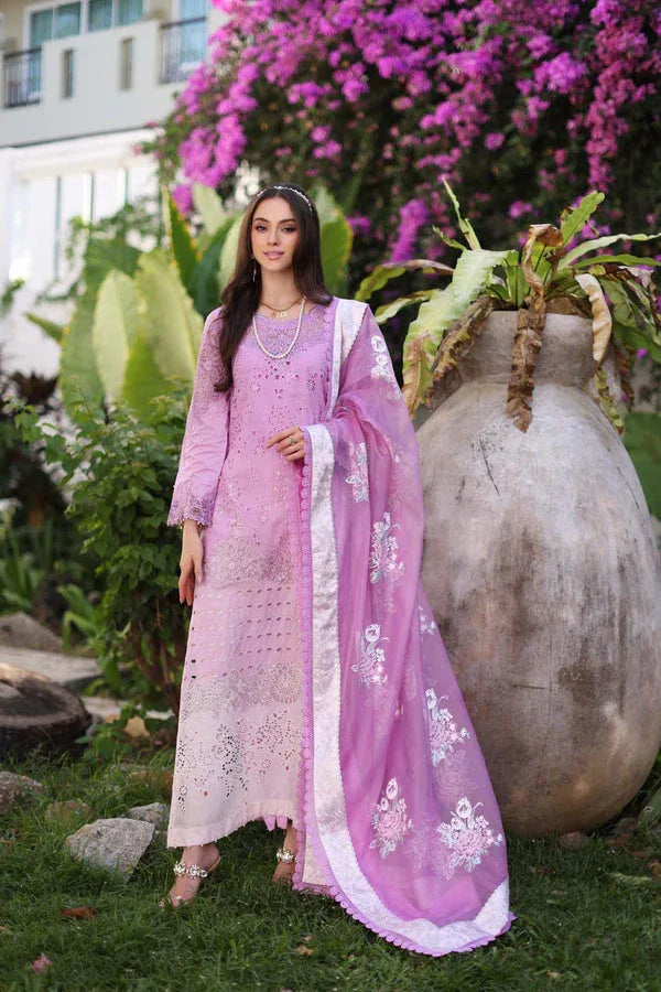 Noor by Saadia Asad | Luxury Chikankari Lawn24 | D9-A Pink - Aqsa Fabrics