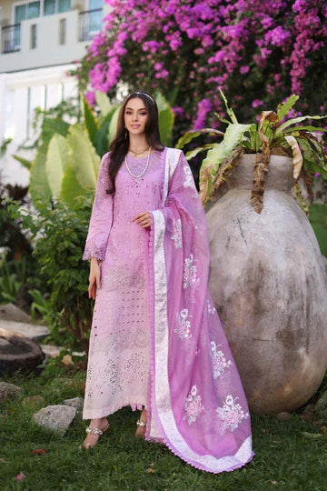 Noor by Saadia Asad | Luxury Chikankari Lawn24 | D9-A Pink - Aqsa Fabrics