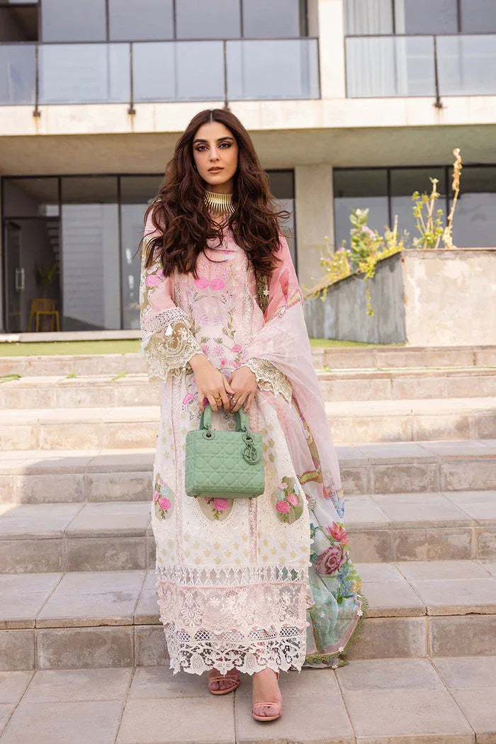 Saira Rizwan | Luxury Lawn 24 | LAUREL - SRLL24-01 - Aqsa Fabrics