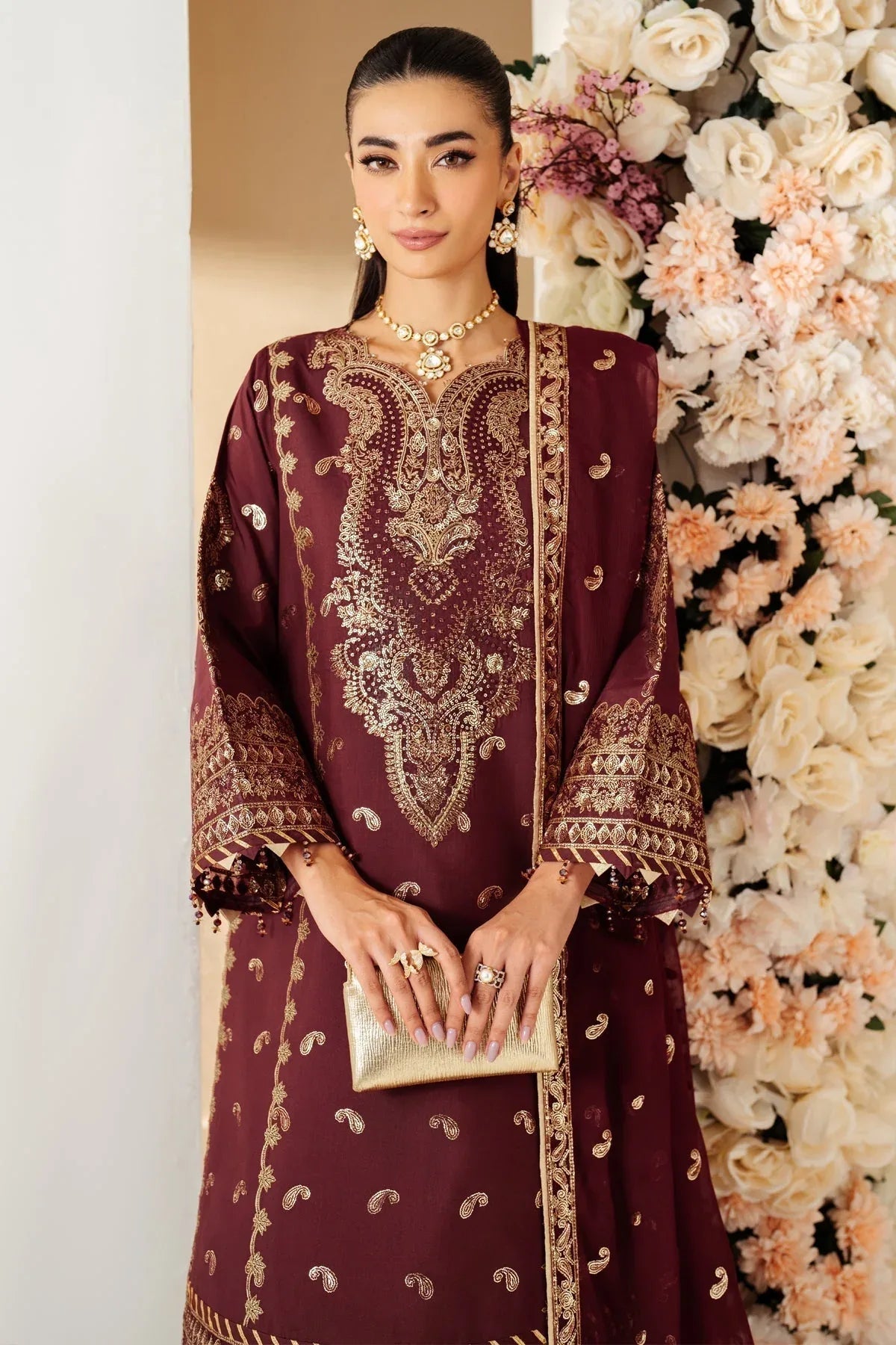 Alizeh | Luxury Raw Silk | AF-RS-01-SALSA - Aqsa Fabrics
