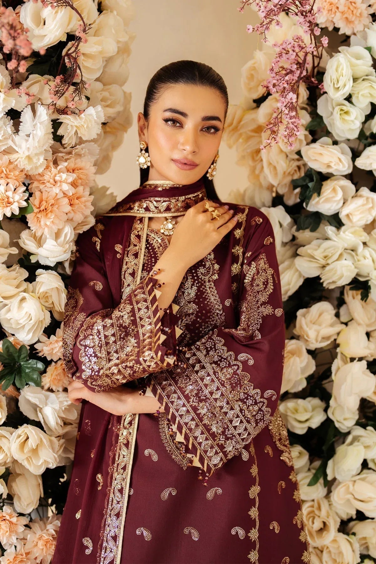 Alizeh | Luxury Raw Silk | AF-RS-01-SALSA - Aqsa Fabrics
