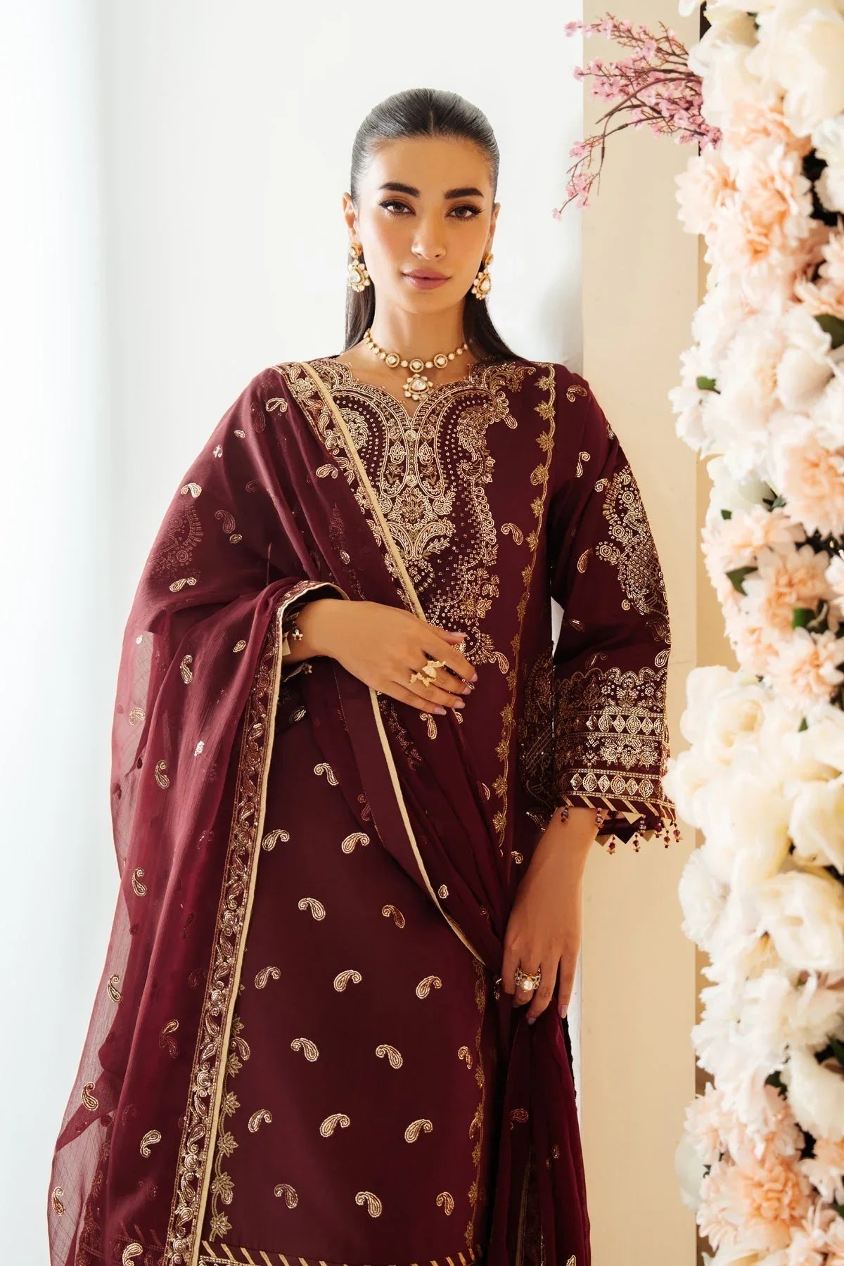 Alizeh | Luxury Raw Silk | AF-RS-01-SALSA - Aqsa Fabrics