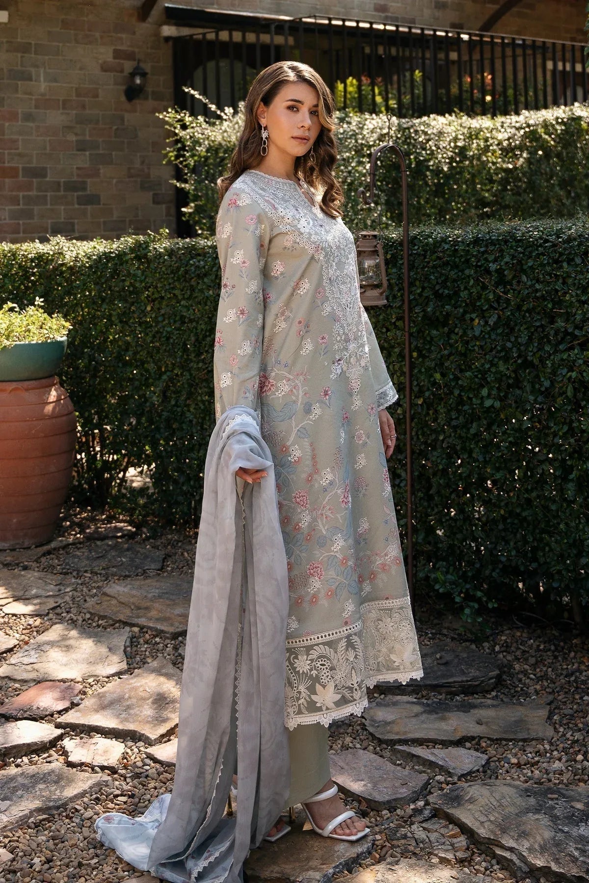 Afrozeh | Damask The Holiday Edit '25 - Lawn | Maelis A - Aqsa Fabrics