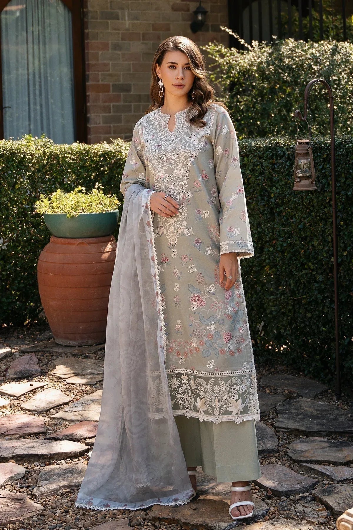Afrozeh | Damask The Holiday Edit '25 - Lawn | Maelis A - Aqsa Fabrics