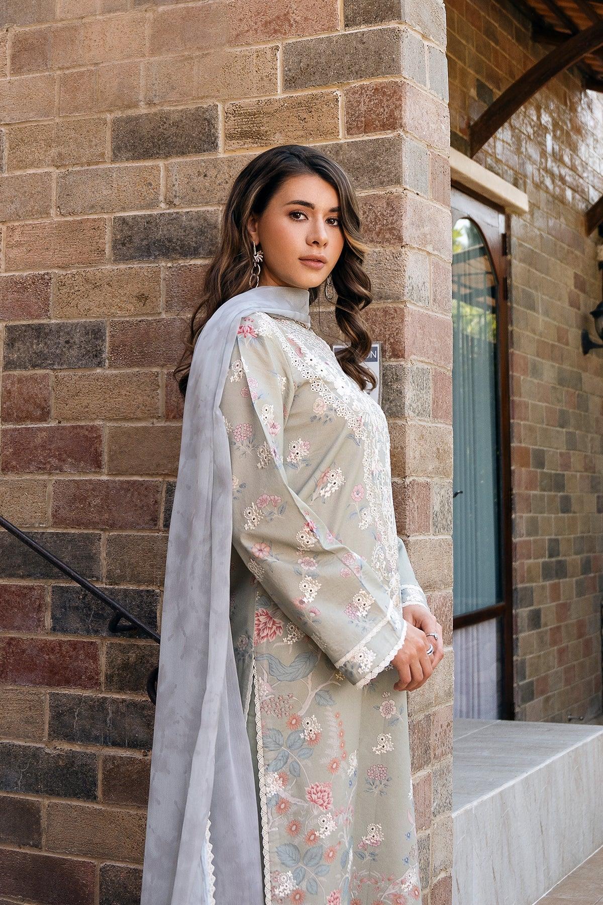 Afrozeh | Damask The Holiday Edit '25 - Lawn | Maelis A - Aqsa Fabrics