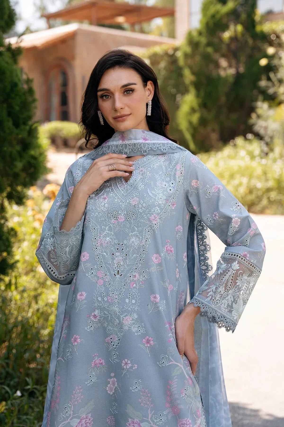 Afrozeh | Damask The Holiday Edit '25 - Lawn| Maelis B - Aqsa Fabrics