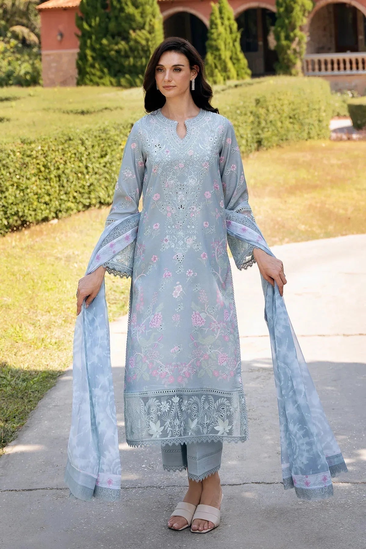 Afrozeh | Damask The Holiday Edit '25 - Lawn| Maelis B - Aqsa Fabrics