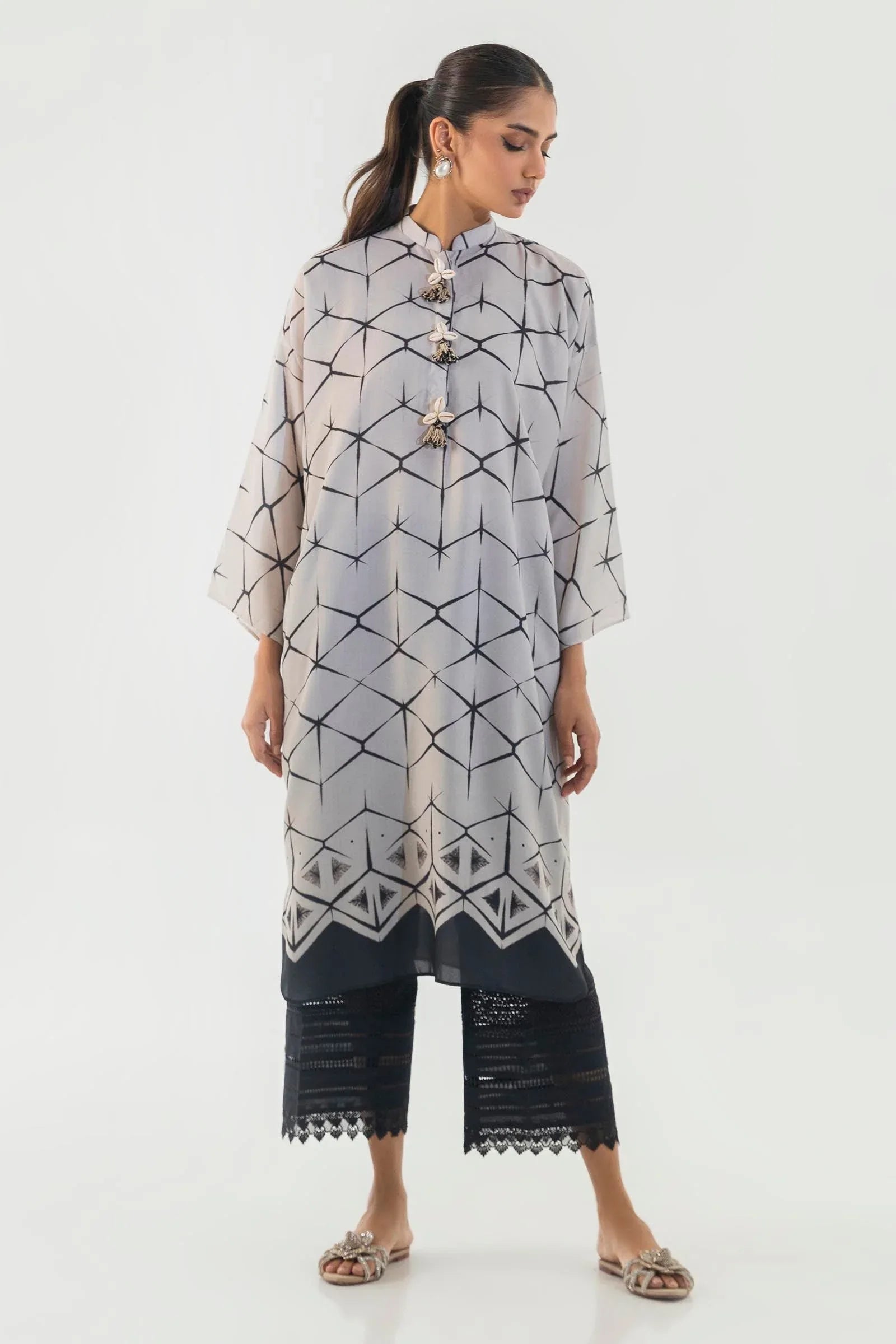Sana Safinaz | Silk Tunics | SS24STP145 - Aqsa Fabrics