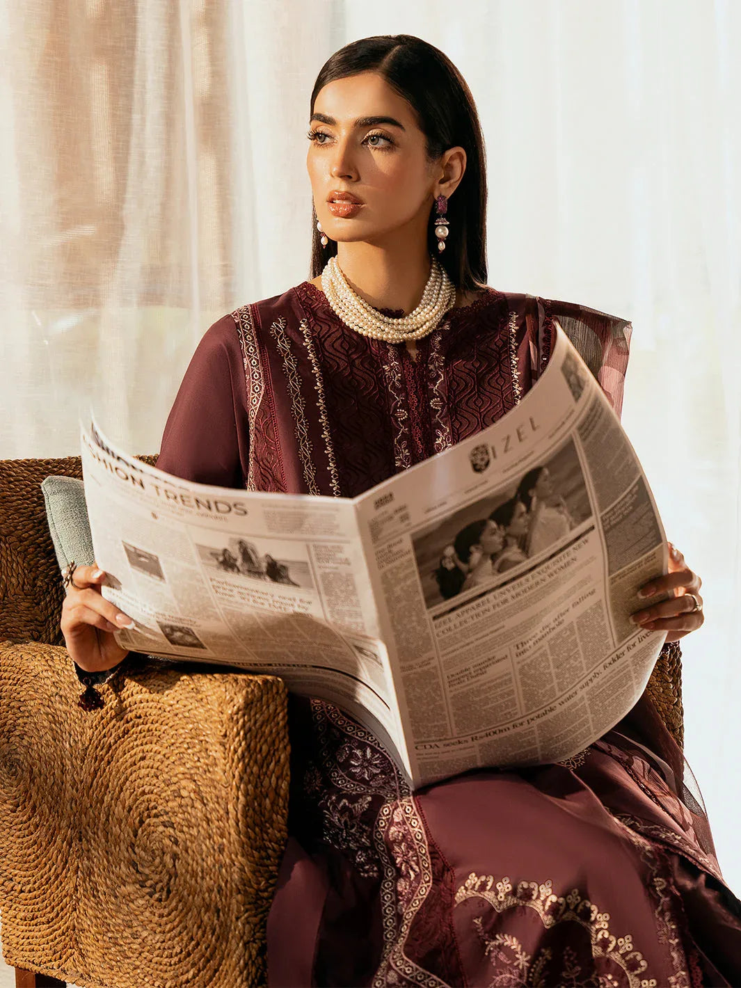 Izel | Dastak Luxury Lawn | TABEER - Aqsa Fabrics