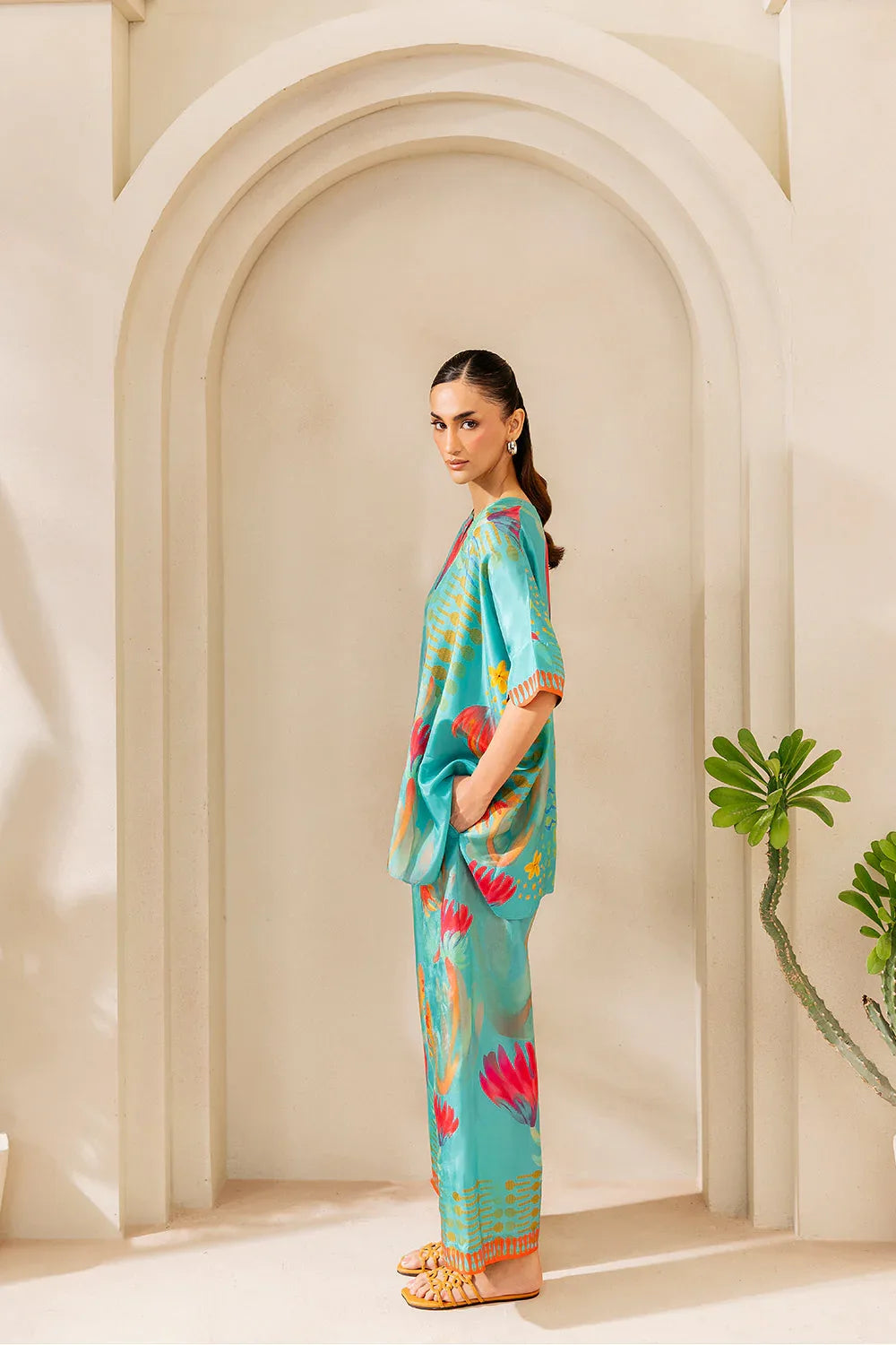 Saira Rizwan | Silk Coords 25 | SUNSET SAMBA - SRSP-25-03 - Aqsa Fabrics