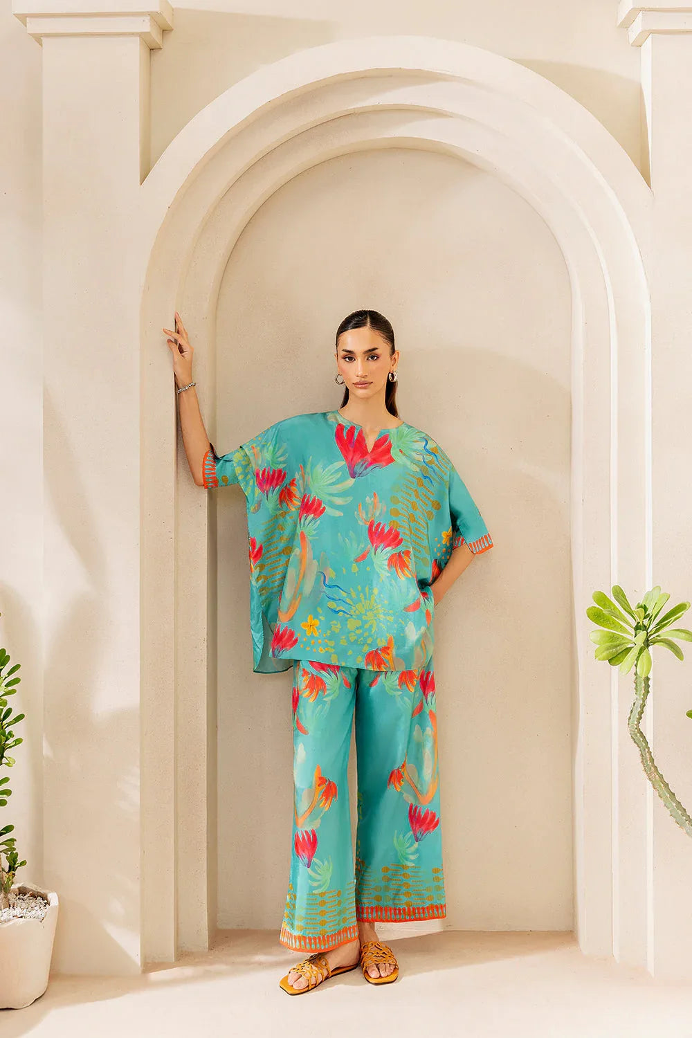 Saira Rizwan | Silk Coords 25 | SUNSET SAMBA - SRSP-25-03 - Aqsa Fabrics